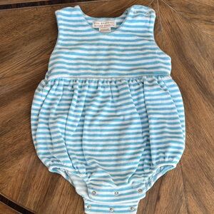 The Beaufort Bonnet Company Blue and White Striped Romper